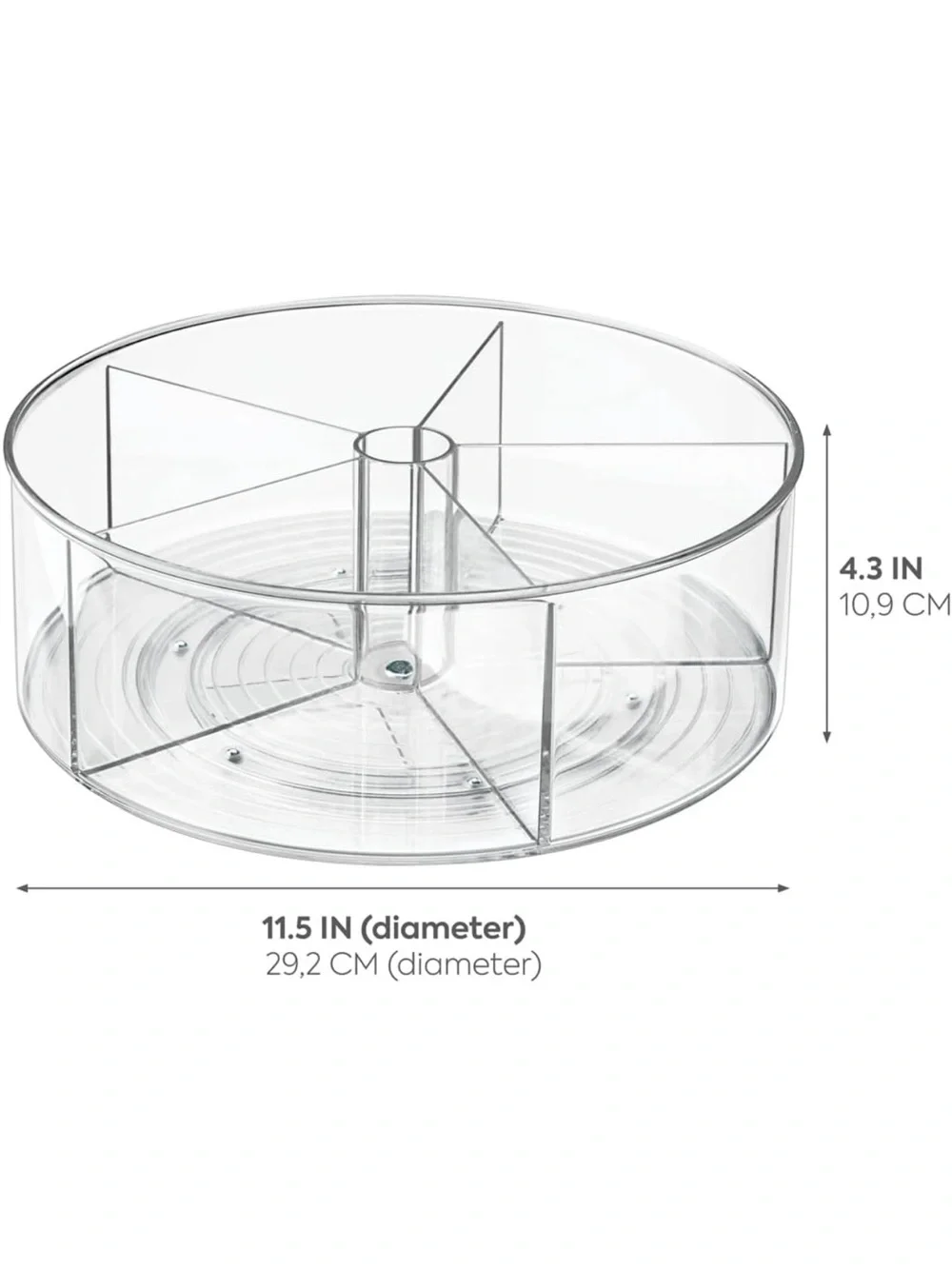 iDesign Plastic Lazy Susan Turntable Organizer  The Linus Collection, 11.5
